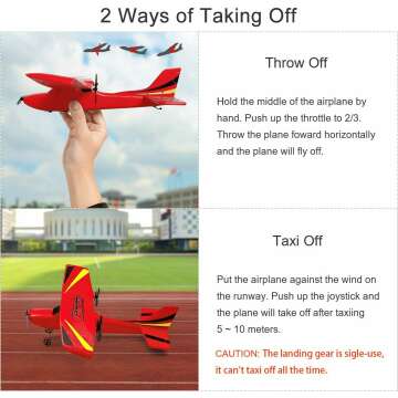 HAWK'S WORK 2 CH RC Airplane, RC Plane Ready to Fly, 2.4GHz Remote Control Airplane, Easy to Fly RC Glider for Kids & Beginners (Red)