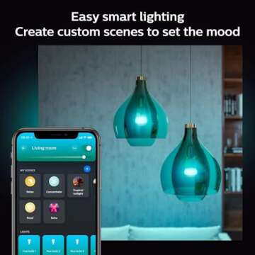 Philips Hue A19 LED Smart Light Bulbs - Flicker-Free 75w Light Bulbs - Control with Hue App - Compatible with Alexa, Google Assistant, and Apple HomeKit - E26 Base - 2 Pack