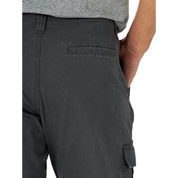 Wrangler Authentics Men's Relaxed Fit Stretch Cargo Pant, Anthracite Twill, 36W x 30L