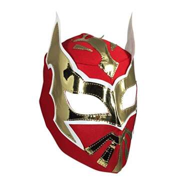 Del Mex Lycra Lucha Libre Adult Luchador Mexican Wrestling Mask Costume (Sin Cara (Red))