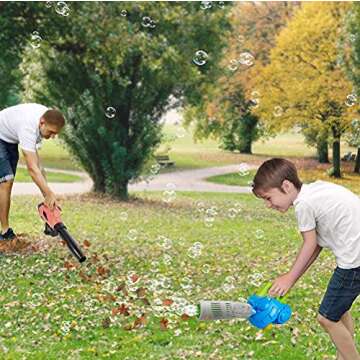 ArtCreativity Bubble Leaf Blower for Kids with 3 Refill Solutions, Bubble Toys for Toddlers 1-3, Birthday Gift Toys, Fun Outdoor Bubble Machine for Kids, Summer Outdoor Activities for Kids Ages 3-5.