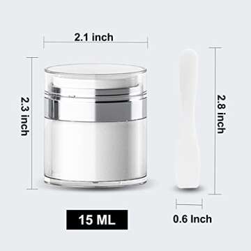 MILD EAST Airless Pump Bottles, Airless Cosmetic Container with Cosmetic Spatula -Refillable Container for Creams, Gels & Lotions,Travel Containers for Toiletries