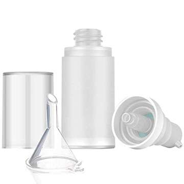 MILD EAST Airless Pump Bottles, Airless Cosmetic Container with Cosmetic Spatula -Refillable Container for Creams, Gels & Lotions,Travel Containers for Toiletries