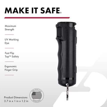 SABRE Pepper Spray & 2-in-1 Stun Gun with Flashlight, Self Defense Kit, Fast Flip Top Safety, Finger Grip for Better & Faster Aim, Painful 1.60 µC Charge, 120 Lumen LED Light, Rechargeable, 0.54 fl oz