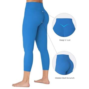 Sunzel Sunzfly Invisible Butt Scrunch Workout Leggings for Women, Butt Lifting High Waisted Gym Yoga Pants with Tummy Control 21" Classic Blue X-Small