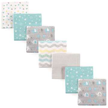 Luvable Friends 7-Pack Unisex Baby Cotton Flannel Blankets