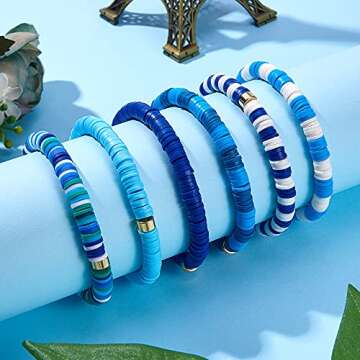 Heishi Surfer Bracelets Set - Bohemian Beach Jewelry