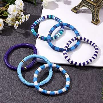 Heishi Surfer Bracelets Set - Bohemian Beach Jewelry