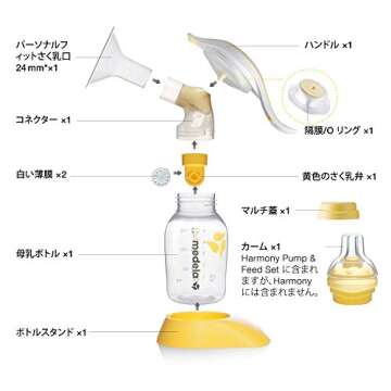 Medela, Harmony Breast Pump, Manual Breast Pump, Portable Pump, 2-Phase Expression Technology, Ergonomic Swivel Handle, Easy to Control Vaccuum, Designed for Occasional Use