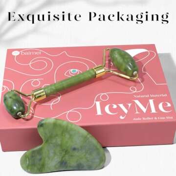 BAIMEI Jade Roller, Gua Sha & Ice Roller Set - Refreshing Skin Care