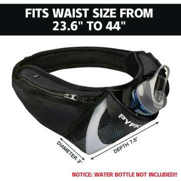 PYFK Reflective Running Belt with Bottle Holder