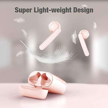 ORIGINAL DESIRE Bluetooth 5.0 Wireless Earbuds Noise Canceling Sports Bluetooth Headphones with Charging Case IPX5 Waterproof Stereo Earphones in-Ear Built-in HD Mic Headsets Pink