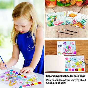 Watercolor Coloring Books for Kids Ages 4-8