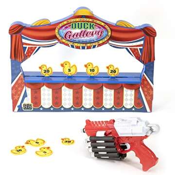 Merchant Ambassador Retro Arcade Electronic: Duck Shooting Gallery - Tabletop Game with Blaster Gun, Moving Ducks & Sound Effects, Ages 6+