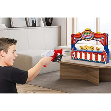 Merchant Ambassador Retro Arcade Electronic: Duck Shooting Gallery - Tabletop Game with Blaster Gun, Moving Ducks & Sound Effects, Ages 6+