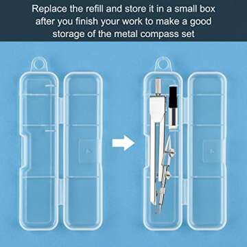 6 Sets Compass and Protractor Sets Student Basics Geometry Math Set Metal Compass and 6 Inch 180 Degree Protractors Geometry Graphing Drawing Tools for Office and School Supplies (Colorful)