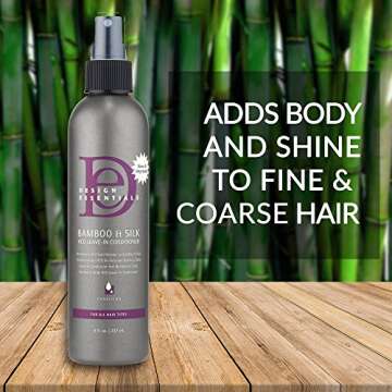 Design Essentials Natural Bamboo & Silk HCO Strengthening Leave-In Conditioner For All Hair Types - 8 Oz