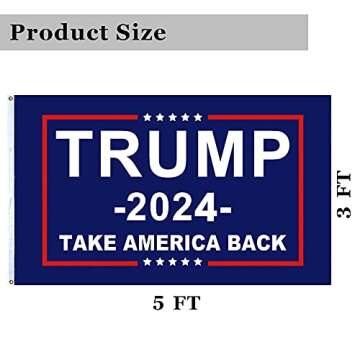 Donald Trump 2024 Flag - Take America Back Flag, 3x5FT, 2 PACKS. Re-Elect Trump outdoor indoor Decor1