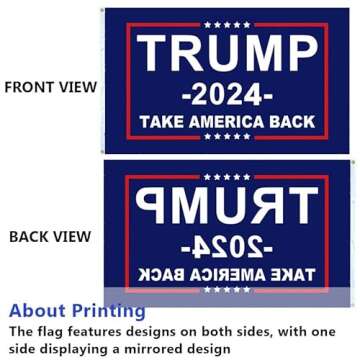 Donald Trump 2024 Flag - Take America Back Flag, 3x5FT, 2 PACKS. Re-Elect Trump outdoor indoor Decor1