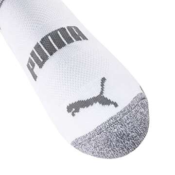 PUMA Men's No Show Socks - 8 Pack, White/Grey, Size 10-13