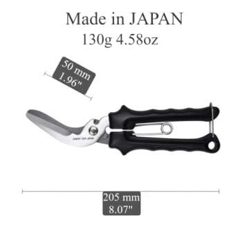 CANARY Carpet Cutter Tool Heavy Duty 8" Carpet Scissors for Rug, Artificial Grass, Metal Mesh, Cardboard, Wallpaper, Japanese Stainless Steel Blade, Made in JAPAN