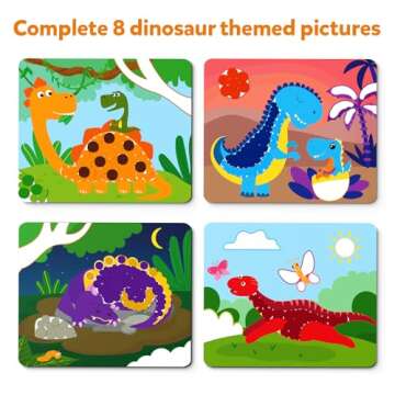 Skillmatics Art Activity - Dot It Dinosaurs, No Mess Sticker Art for Kids, Craft Kits, DIY Activity, Gifts for Boys & Girls Ages 3, 4, 5, 6, 7, Travel Toys for Toddlers