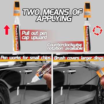 Touch Up Paint for Cars, Quick & Easy Solution to Erase Car Scratches Touch Up Paint Pen, Two-In-One Car Touch Up Paint Scratch Remover Pen for Vehicles (Black)