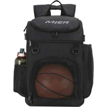 MIER Basketball Backpack Large Sports Bag for Men Women with Laptop Compartment, Soccer, Volleyball, Swim, Gym, Travel, 40L