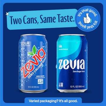 Zevia Cola Soda Zero Sugar - 24 Pack of 12 Fl Oz