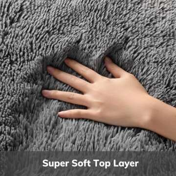 Ophanie Upgrade 4x6 Rugs for Bedroom, Grey, Fluffy Shaggy Soft Area Rug, Gray Non-Slip Indoor Floor Carpet for Living Room, Kids Baby Boys Teen Dorm Home Decor Aesthetic, Nursery, Rug