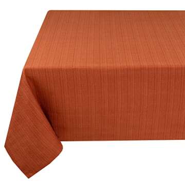 Benson Mills Cameron Textured Fabric Table Cloth, Fall, Harvest, and Thanksgiving Tablecloth (52" x 70" Rectangular, Bison/Rust/Burnt Orange)