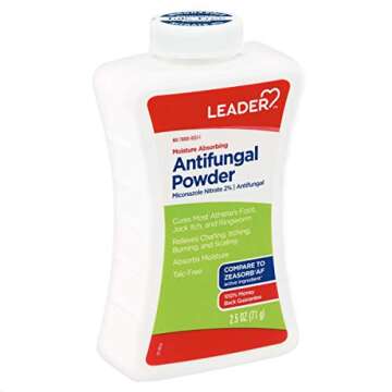 Leader Athlete's Foot Antifungal Powder, Moisture Absorbing, Talc-Free, Antifungal Powder for Skin Folds, 2.5 oz, Compare to Zeasorb, Pack of 1