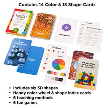 Think Tank Scholar Colors Flash Cards - Shapes Flashcards for Toddlers 2-4 and Kids Ages 4, 5, 6, 7, 8 Years Old - Learn Colors and Shapes - Real Pictures - Homeschool, Preschool, or Classroom