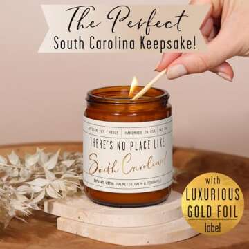 South Carolina Candle with Palmetto & Pineapple