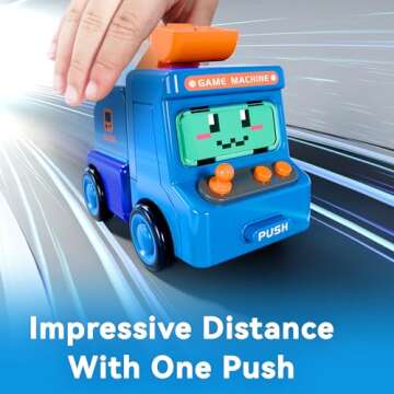 iPlay, iLearn Construction Push Go Car Toys for Toddlers, 2 in 1 Kids Robot Racing Cars, Infant Play Vehicle Set, Mini Pull Back Push Go Friction Car, 3-4-5-6 Years Old Boys Cool Birthday Gift - Robot