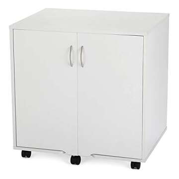 Arrow 2031 Mod Squad Modular 3 Thread Unit Sewing and Craft Storage Cabinet, Portable with Wheels, White Finish