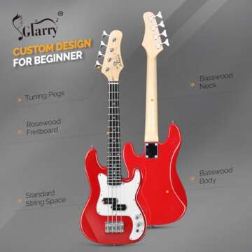 Glarry 36-Inch Electric Bass Guitar Starter Kit