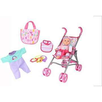 Dream Collection Baby Doll Care Gift Set with Stroller