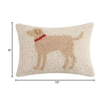 Peking Handicraft 30JES1457C12OB Light Brown Dog Wool and Cotton Pillow, 8 X 12 inch