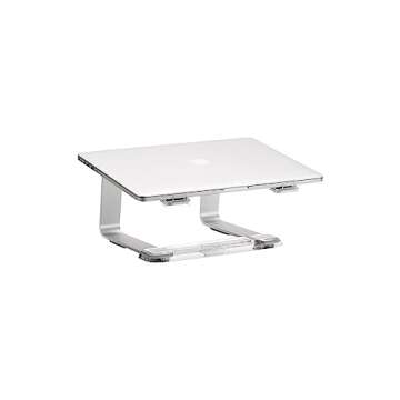 Griffin Elevator Laptop Stand - Ergonomic Computer Riser & Laptop Mount Made of Sturdy Brushed Aluminum - Supports Posture & Elevates Workspace with a Minimal Design, Classic Clear (2.5 Oz)