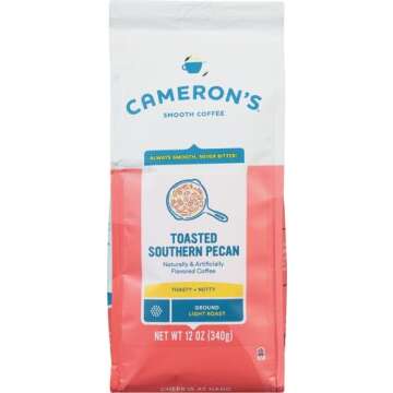 Cameron's Coffee Roasted Ground Coffee Bag, Flavored, Toasted Southern Pecan, 12 Ounce