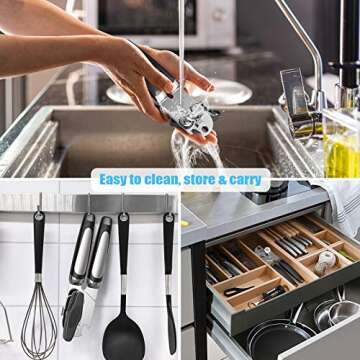 Can Opener, Kitchen Durable Stainless Steel Heavy Duty Can Opener Manual Smooth Edge Food Safety Cut 3-in-1 Can Openers Bottle for Seniors with Arthritis Hands Friendly