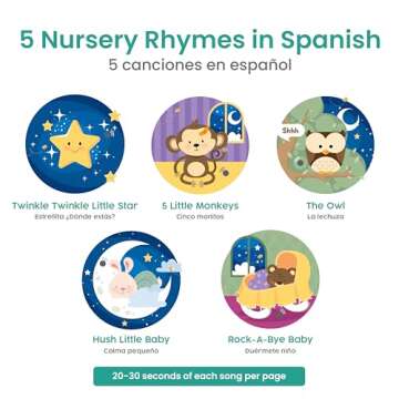 Binibi Spanish Musical Book for Toddlers 1-3 Estrellita ¿Dónde Estás? & Other Nursery Rhymes | Spanish Learning for Kids | Bilingual Children's Book | Sound Book | Libro en español para bebés