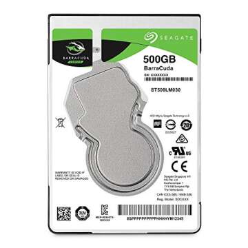 Seagate 500GB BarraCuda SATA 6Gb/s 128MB Cache 2.5-Inch 7mm Internal Hard Drive (ST500LM030) (Renewed)