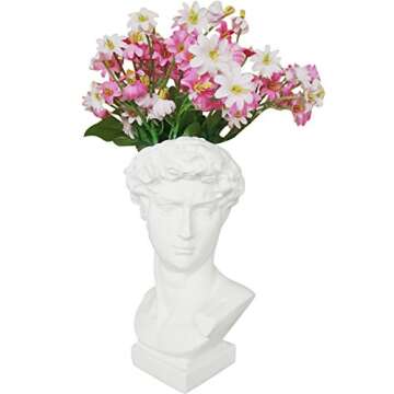 Creation Core Indoor Outdoor Heads Planter Resin Succulent Planter Vase Greek Statue Planter Urn Home Garden Decor Sculpture 6.7" H, Face