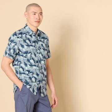 Slim-Fit Short-Sleeve Print Shirt for Men