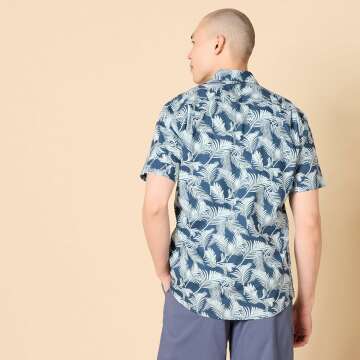 Slim-Fit Short-Sleeve Print Shirt for Men