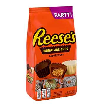 REESE'S Miniatures Assorted Flavored Peanut Butter Cups, Candy Party Pack, 32.1 oz