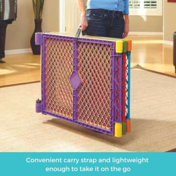 Toddleroo by North States Superyard Colorplay 8 Panel Free Standing Play Yard, Indoor or Outdoor Baby Playpen, Baby Gate. Made in USA. 6.5 feet corner to corner play pen (26" Tall, Multicolor)