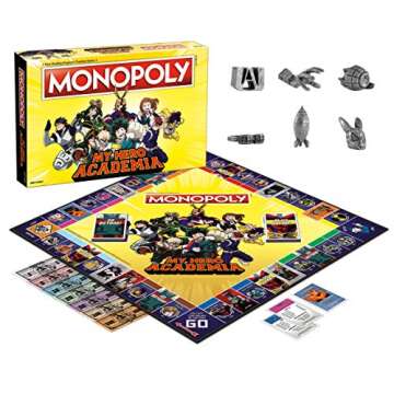 Monopoly: My Hero Academia Board Game | Buy, Sell, Trade Fan-Favorite Heroes from The Popular Anime Show | Classic Monopoly Game | Officially-Licensed My Hero Academia Merchandise